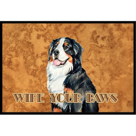 Carolines Treasures 24 X 36 In. Bernese Mountain Dog Wipe Your Paws Indoor Or Outdoor Mat CA74589